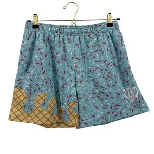 Baseball Lifestyle 101 Kids YXL Mesh Shorts Ice Cream Sprinkles Waffle Cone Blue